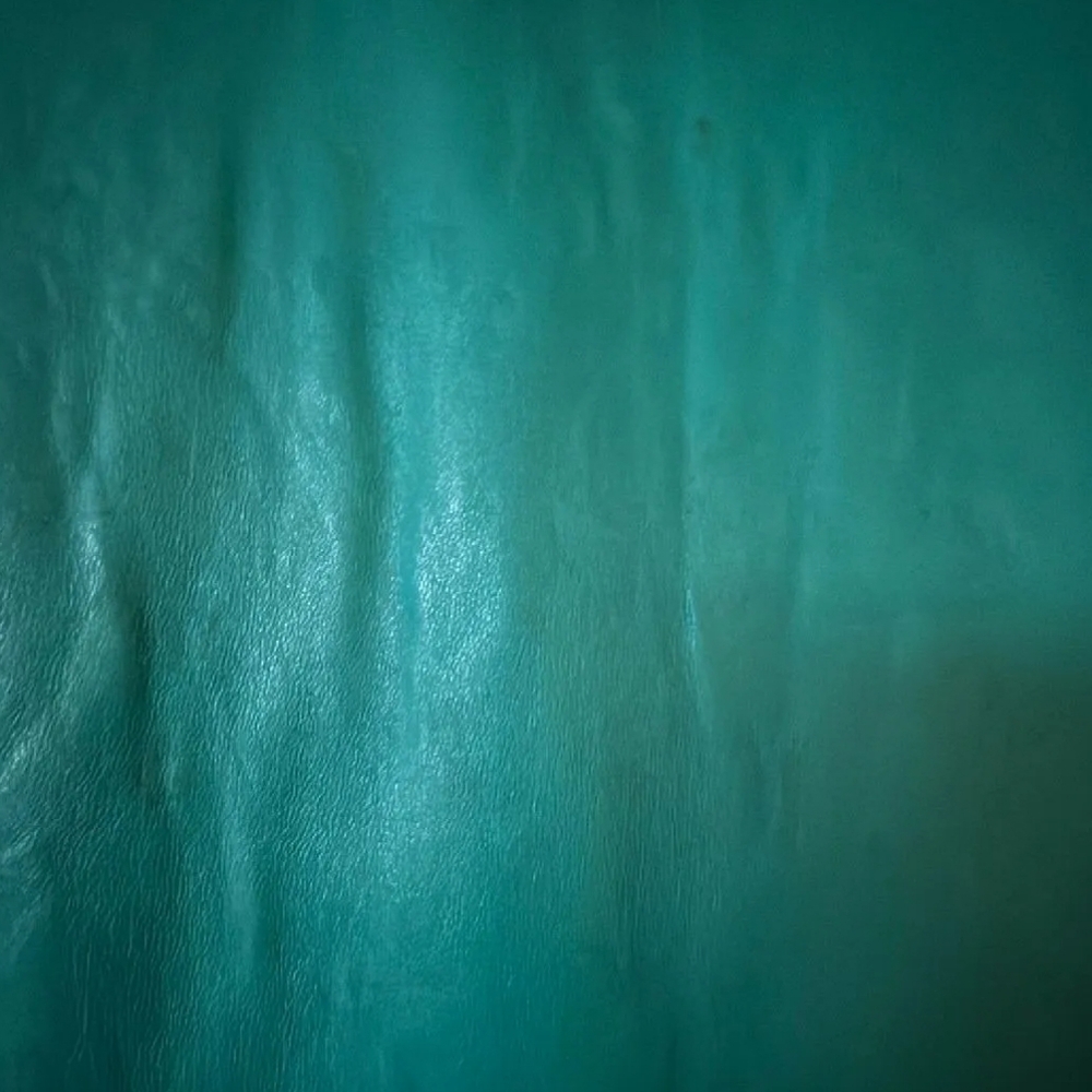 VINTAGE 80s TEAL GREEN LEATHER KNEE LENGTH DRESS WOMENS SMALL - Picture 4 of 6